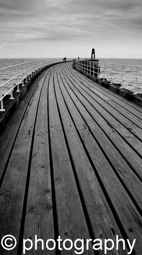 Whitby, Yorkshire. Wooden Pier. Black and White. 50cmx90cm b/w