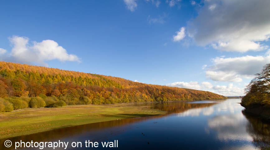 Autumn, Lindley Wood Reservoir, Nr. Otley, Yorkshire. 90cmx50cm