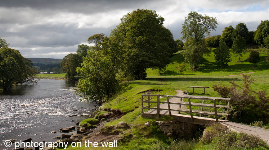 Footpath on the banks of the River Wharfe at Bolton Abbey, Yorkshire Dales.  90cmx50cm