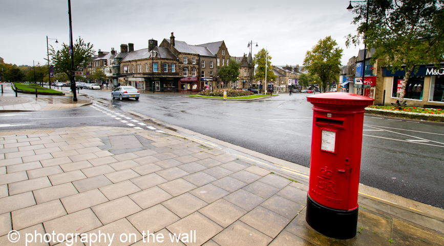 Postbox in the Rain, Ilkley, Yorkshire. 90cmx50cm