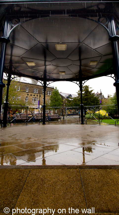 Ilkley bandstand on a rainy Afternoon. 50cmx90cm